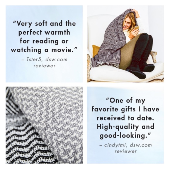 🆕⚫️Geometric Pattern Knit Fringe Throw Blanket BK - Picture 11 of 12